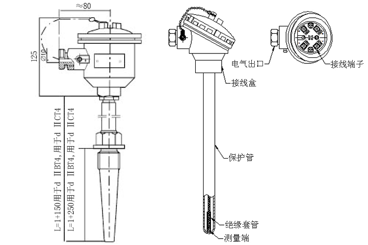 M33×2錐形保護管隔爆型熱電阻產(chǎn)品結(jié)構